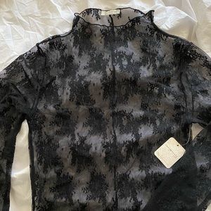 Free People Black Lady Lux Layering Top NWT